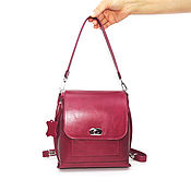Сумки и аксессуары handmade. Livemaster - original item Backpacks: Women`s Leather Fuchsia Fashion Backpack Bag. SR53p-791. Handmade.