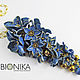 Buy pendant with flowers made of polymer clay. Pendant with blue flowers. Polymer clay. © Bionika handmade - Lyubanskaya Yuliya
