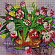 Order Kit embroidery with beads 'Tulips'. Beaded embroidery from Laura. Livemaster. . Embroidery kits Фото №3