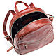 Leather backpack 'Jessica' (red antique). Backpacks. Russian leather Guild. My Livemaster. Фото №6