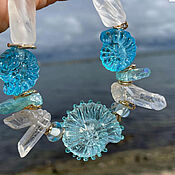 Украшения handmade. Livemaster - original item Turquoise sea necklace made of beads .Lampwork. Handmade.