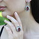 Garnet jewelry set with zircons made of 925 GA0051 silver. Jewelry Sets. Sunny Silver. My Livemaster. Фото №5