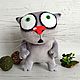 Soft toy grey plush cat scared for cat lovers. Stuffed Toys. Dingus! Funny cats and other toys. Online shopping on My Livemaster.  Фото №2