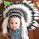 Indian children's hat made of feathers. Indian children's Christmas costume, Caps, Denpasar,  Фото №1