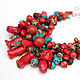 Order Necklace Sea treasure, coral, red a large bunch on the chain. Ritasdreams (ritasdreams). Livemaster. . Necklace Фото №3