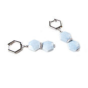 Украшения handmade. Livemaster - original item Earrings opal blue, earrings with opal and cubic zirconia silver. Handmade.