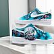 Кроссовки белые Nike Air Force 1 унисекс, кастом,космос ручная роспись, Кроссовки, Волжский,  Фото №1