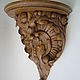 Carved wall console shelf Rococo 2, oak. Shelves. Carved decor. My Livemaster. Фото №5