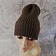 Merino wool beanie hat, knitted, pumpkin. Caps. YuliaCrochet. Online shopping on My Livemaster.  Фото №2