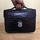 Men's purse made of crocodile skin, black color!, Men\'s bag, St. Petersburg,  Фото №1