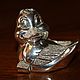 Collectible silver bronze figurine 'Duck' company Linea Argenti, Italy, Vintage interior, Moscow,  Фото №1