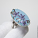 Wonderful delicate ring with blue chalcedony and amethyst!
