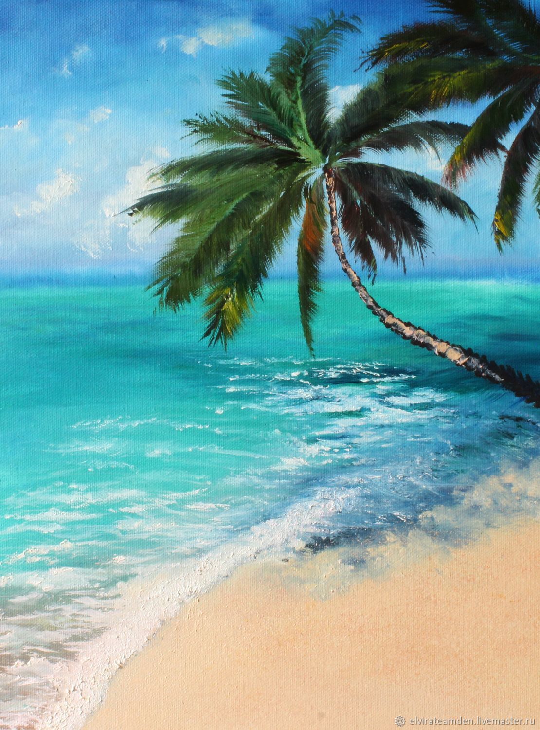 Летнее время, море с лодкой оригами, пляж и кокосовая пальма, стиль бумажного искусства
