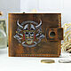 Мужской кожаный кошелёк «Викинг» с гравировкой и ручной росписью, Кошельки, Мурманск,  Фото №1