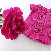 Комбинированное платье для девочки "Розовая мечта"