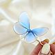 Invisible blue butterfly. Hairpins. PandaStudio (glossyfleur). Online shopping on My Livemaster.  Фото №2