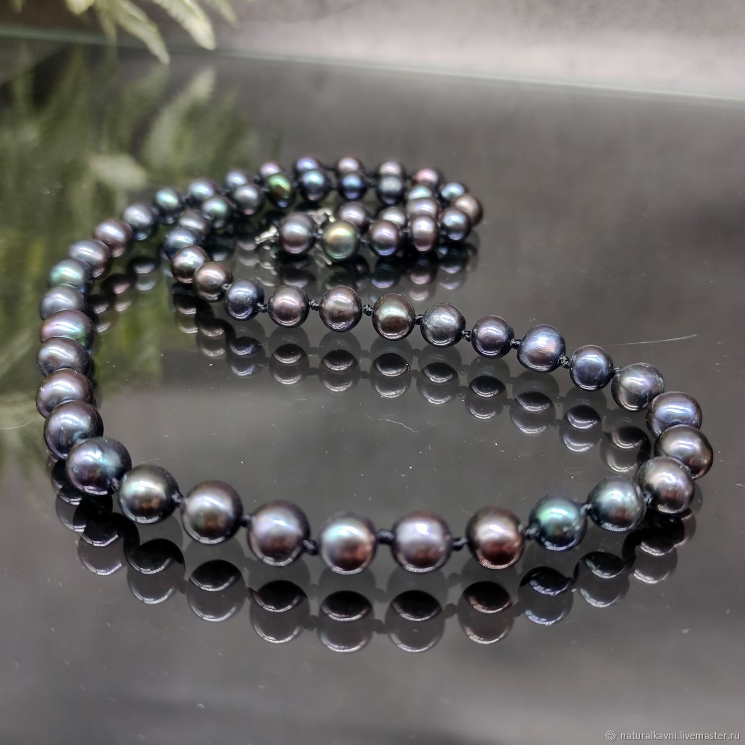 Бусы из натурального речного жемчуга в форме шарик купить в интернет ...