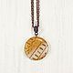 Pendant polymer clay necklace - Golden autumn, Pendants, Tambov,  Фото №1
