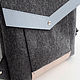Темно-серый рюкзак из фетра и натуральной кожи. Рюкзаки. Fancyfelt. Интернет-магазин Ярмарка Мастеров.  Фото №2