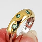 Серебряное кольцо с цитрином и  бриллиантами, 925 проба