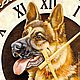 Часы «Немецкая овчарка». Часы классические. Корнеева Мария. Интернет-магазин Ярмарка Мастеров.  Фото №2