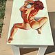 Журнальный столик, расписной, Девушка с тату на столе. Столы. Shanty Sergey. Интернет-магазин Ярмарка Мастеров.  Фото №2