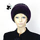 Luxury women's hat made of Finnish mink fur on knitwear DF-88, Caps, Ekaterinburg,  Фото №1