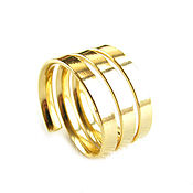 Украшения handmade. Livemaster - original item Spiral ring is a wide, golden phalanx ring without stones. Handmade.