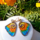 Brass wire wraped earrings "Butterfly wings - 1", Earrings, St. Petersburg,  Фото №1