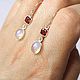 Серьги из серебра с гранатом и лунным камнем. Серьги классические. Newstylejewelry. Ярмарка Мастеров.  Фото №4