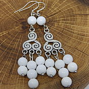 Украшения handmade. Livemaster - original item Earrings with white quartzite. Handmade.