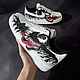 Кастомные кроссовки белые nike  AF1, ручная роспись, Venomарт. Кроссовки. O-Go-Art.Кастомизация одежды и обуви. Ярмарка Мастеров.  Фото №15