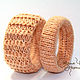 Knitted bangles (2 PCs) Tangy mustard. Bead bracelet. YULYA BLACKBERRY. My Livemaster. Фото №4