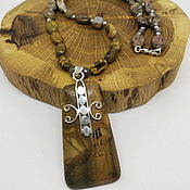 Украшения handmade. Livemaster - original item Beads necklace with pendant African Savannah. Handmade.