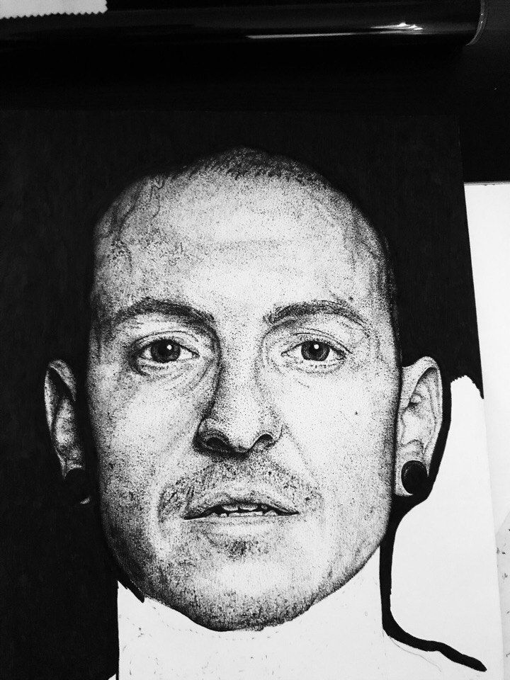 Портрет Честера Беннингтона (Linkin Park).