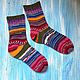 Order Knitted socks striped rainbow warm woolen thin socks. knitsockswool. Livemaster. . Socks Фото №3