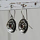Silver earrings in boho style with garnets. Earrings. etnoart. My Livemaster. Фото №4