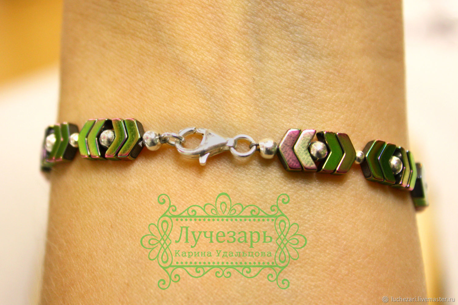 Комплект Гематит(радужный) + Серебро браслет и серьги в интернет ...