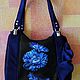 Women's leather bag with suede with painted Blue Flower good Luck and Happiness. Classic Bag. Innela- авторские кожаные сумки на заказ.. My Livemaster. Фото №6