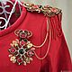 Set of epaulettes and brooch in red. soutache, Brooch set, Moscow,  Фото №1