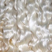 The skin of the goat # 19 (hair for dolls, white) Curls Curls for dolls