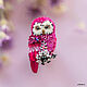 Owl Brooch 'Fuchsia'. Owl is the barn owl. Brooches. Coffeelena. Online shopping on My Livemaster.  Фото №2