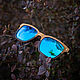 "Classic+ Blue" от Timbersun, деревянные солнцезащитные очки. Очки. Уникальные аксессуары Timbersun. Ярмарка Мастеров.  Фото №5