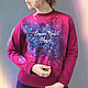 Sweatshirt with a Cosmos pattern. Customization painting of clothes. Sweatshirts. nataliadenimart. My Livemaster. Фото №4