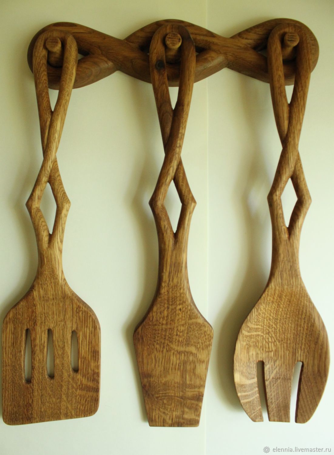 Резной набор деревянных лопаток для кухни. Для настоящего повара - Сайт .