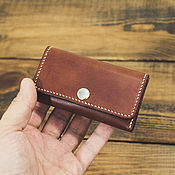 Сумки и аксессуары handmade. Livemaster - original item Business card holder made of cognac leather. Handmade.