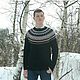 Men's sweater with ornament and round yoke Iceland. Mens sweaters. Lenasana. My Livemaster. Фото №5