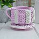 Silicone soap mold Knitted Cup and saucer. Form. Hobbypage. My Livemaster. Фото №4