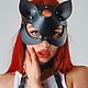 Cat mask in stock, genuine leather. Carnival masks. Sboy_brand.leather. Online shopping on My Livemaster.  Фото №2