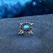 Серебряное кольцо с лунными камнями